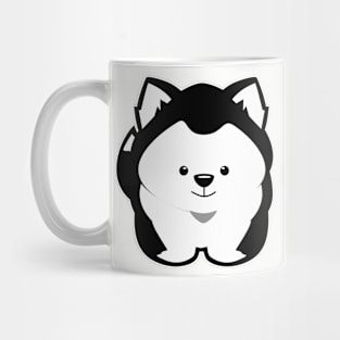 Husky Puppy Black Mug